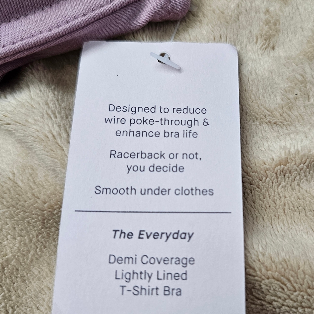 Auden Light Purple "The Everyday" Demi Coverage, Lightly Lined T-shirt Bra. NWT - Picture 7 of 8